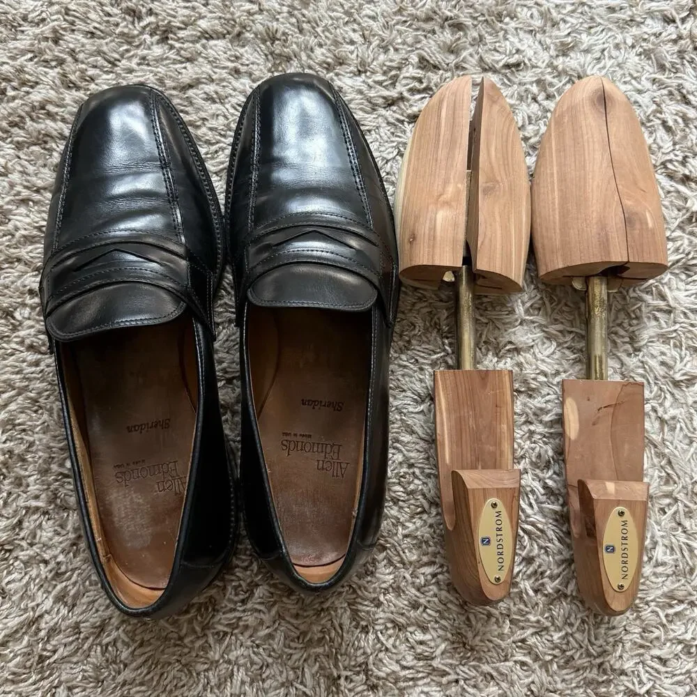Allen Edmonds USA Sheridan Black Leather Penny Loafers Slip On Men’s Size 8.5 E